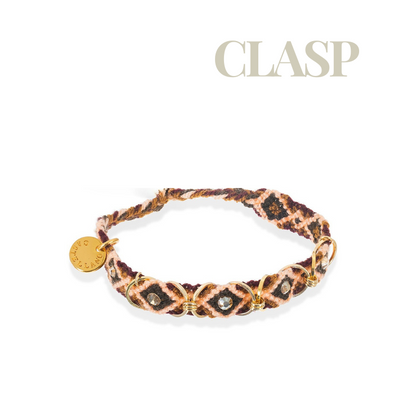 Free spirit hoop Bracelets - Gold Clasp - Brown