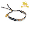 Wayuu Skinny bracelet - Blue Beach - 5 CRYSTALS