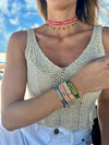 Wayuu Skinny bracelet - Nature Green