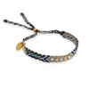 Wayuu Skinny bracelet - Blue Beach - 5 CRYSTALS