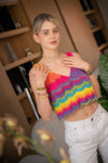 Rainbow Multicolor  Crop Top